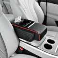 Car Armrest Cushion Cover Car Center Console Memory Foam Booster Pad with Storage Pocket and Tissue Hole for Sedan Vehicle (Cupholder - BlackRed, 13.39 * 7.68 * 2.95'' / 34 * 19.5 * 7.5cm)
