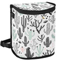 Cactus Car Trash Can Black Green Cacti Tropical Car Garbage Bag with Lid Hanging Waterproof Leak Proof Vehicle Storage Bin