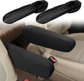 Smeyta 2PC Car Front Seat Armrest Covers,Universal Size Seat Arm Rest Cover,Flat Cloth Fabric Armrest Cover,Car Interior Accessories(Black,1Pair)