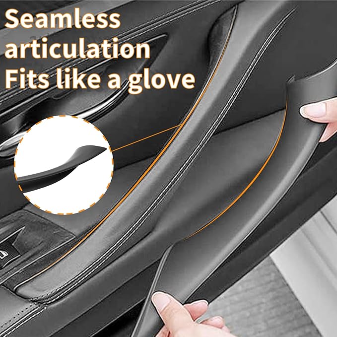 BJchiwu 7pcs No-Remove Interior Door Pull Handle Sticky Cover for BMW 5 Series F10/F11 520,523,525,528,530,535 (2010-2016) Fits Driver & Passenger Side Window Switch Armrest Panel (Black)