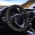 SEANATIVE Black American Flag Print Universal Auto Steering Wheel Protector Car Steering Wheel Cover Anti-Slip 15" Vehicle Accessory All Weather Protection