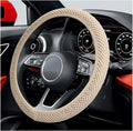 Car Steering Wheel Cover, 15 Inches Automotive Steering Wheel Protector, Elastic Stretch Steering Wheel Cover for Most Vehicles, Universal Interior Decor Car Accessories (Beige)