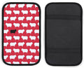 Black Sheep Sweater Pattern Car Center Console Cushion Pad,Waterproof Armrest Seat Box Cover Protector,Comfortable Car Decor Accessories Fit for Most Cars, Vehicles, SUVs