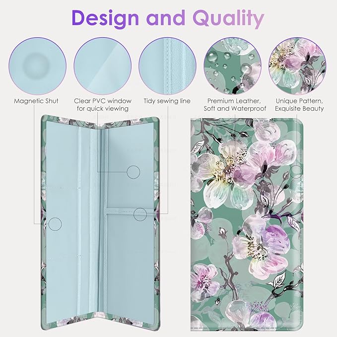 Car Registration and Insurance Holder，Colour Patterns Men Women Car License Document Registration and Insurance Card Holder