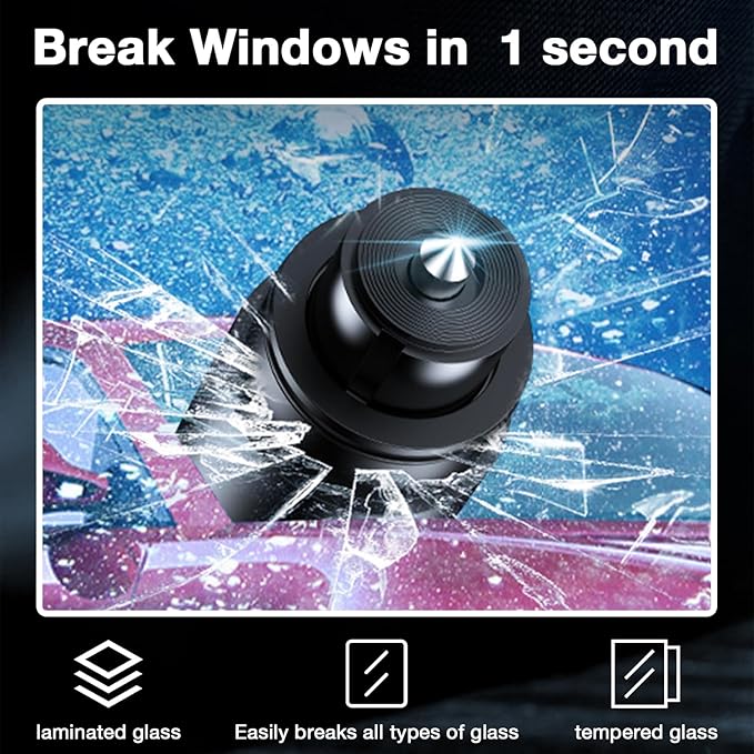 MOTORBUDDY Window Breaker Seatbelt Cutter, 2-in-1 Car Window Breaker Tool,Emergency Glass Breaker and Auto Escape Tool，Safety Hammer for Car Accessories