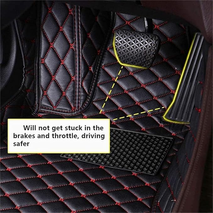 Custom Car Mats All Weather Fit Automotive Floor Mats PU Leather Protector Mat for Most Sedan, SUV, Truck Floor Mats (All RED)