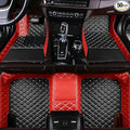 Custom Personalized Floor Mats for Cars，Luxury Full Coverage All Car Floor Mats，Anti-Slip Leather Car Mat Set ，Custom Floor Mats for 99% of Cars, Trucks & SUVs. (Red and Black)