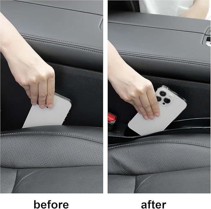 Yvey Car Seat Gap Filler, 2 Pack Universal Car Seat Gap Organizer Between Seats, Car Seat Crevice Blocker for Tightly Filling Seat Gaps