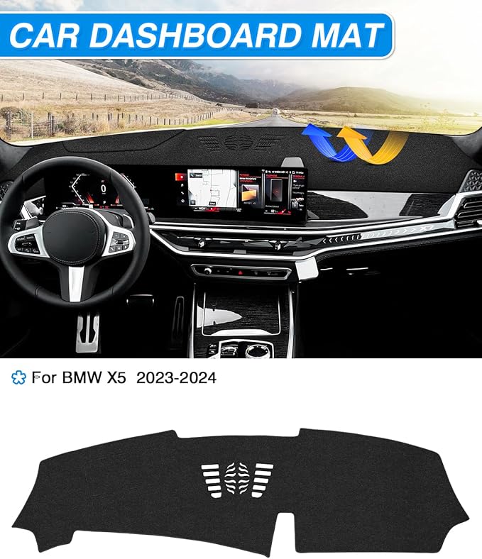 CARTIST Dash Cover Compatible with BMW X5 2023 2024 2025 2026 Accessories Dashboard Cover Mat Non-Slip Carpet Sunshield Glare UV Rays Protector