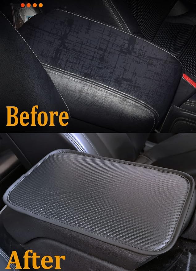Forala Auto Center Console Pad PU Leather Car Armrest Seat Box Cover Protector Universal Fit