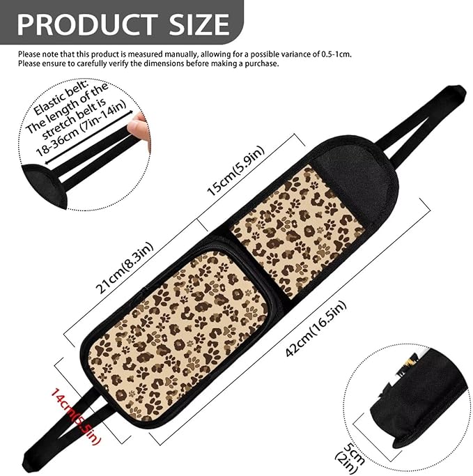 Auto Seat Storage Hanging Bag for Women Auto Seat Storage with Leopard Design Universal Car Front Seat Side Hanging Bag with Zipper for Cars SUVs Truck