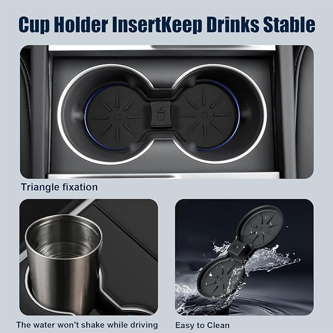 10PCS All-weather Center Console Organizer & Screen Protector Kit for Tesla Model 3 Highland 2024-2026,Includes Storage Boxes,Camera Cover,Cup Holder,Charging Pad & Mirror Frame Interior Accessories