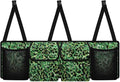 Hanging Trunk Organizer Green Leopard Print Back of Seat Car Organizer with 4 Pockets, Buckle Strapes Trunk Organizer Universal Fit Most Sedan SUV MVP Hatchback