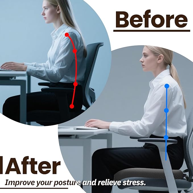 Jokuye Universal Booster Seat Cushion 15.7"x15.7" Portable Height Adjuster with Breathable Mesh & Straps, Posture Support for Driving, Office & Outdoor Use - Gray