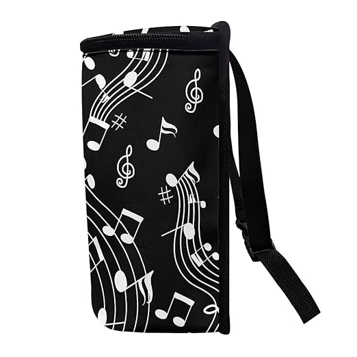 Talayituse Music Note Piano Key Print Car Trash Can with Lid, Leak Proof Auto Trash Bag Hanging Vehicle Garbage Can Multipurpose Storage Container for Back Seat Road Trip