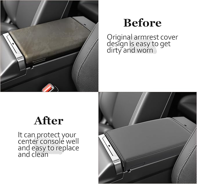 SKTU for 2026 Toyota RAV4 Armrest Cover for 2026+ Toyota RAV4 (LE/SE/XLE Premium/Woodland/XSE/Limited) Center Console Cover Toyota RAV4 2026 Accessories Console Cushion Cover with Storage Pocket
