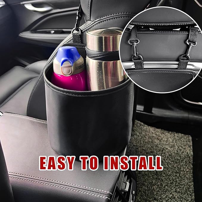 Car Seat Side Large Cup Holder, Waterproof Cup Holder Expander Adapter Bag, Multifunctional Hanging Storage Organizer for Drink Water Bottle, Essential Road Trip Car Accessories