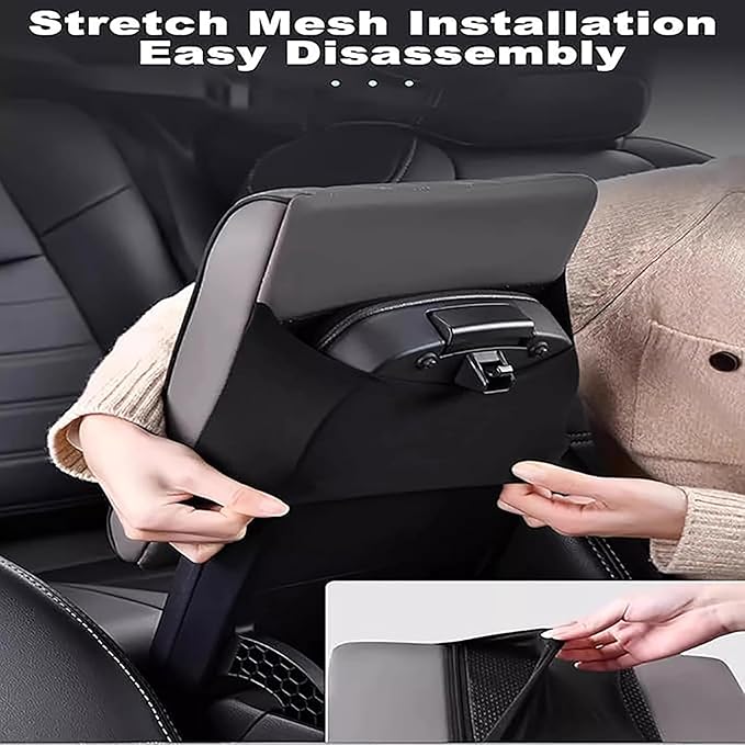 Car Center Console Cushion Pad for Hyundai Elantra 2017-2020, Leather Armrest Box Pad Armrest Cover Arm Rest Cover Pad with 2 Storage Bags Waterproof for Most Vehicles Vehicles SUVs, F/Red