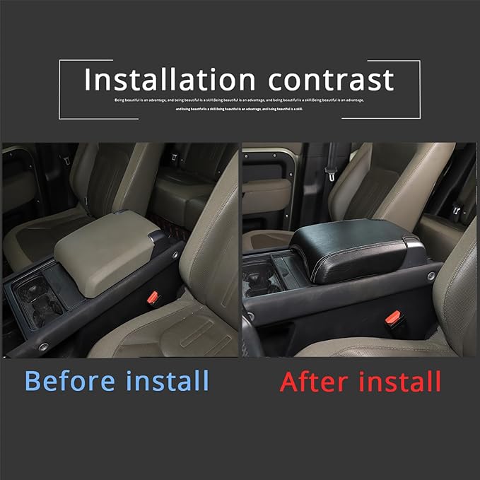 Center Console Armrest Cover Compatible with Land Rover Defender 90/110/130 2020-2023 Accessories, Comfortable Leather Armrest Box Pad Cushion Protector (B Style)