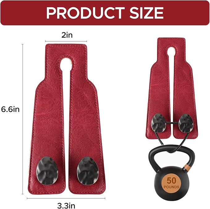 URIZZD 2PCS Leather Car Seat Hooks for Headrest, Vehicle Hanger Storage Organizer Universal for Handbag Purse, Car Accessories Gift (Red-Black)