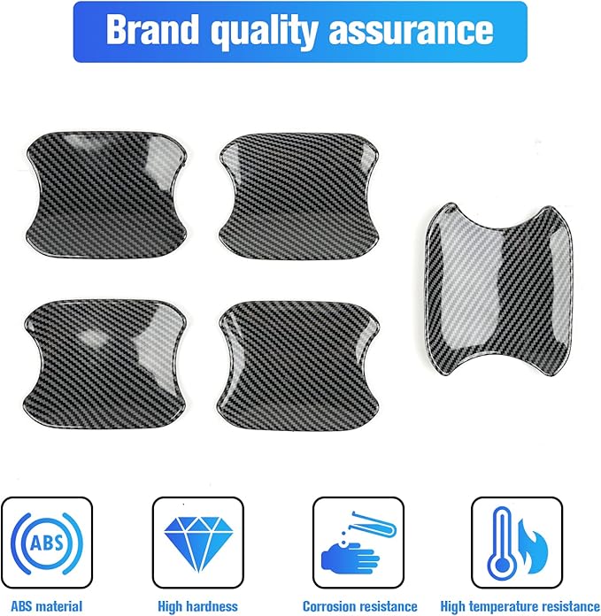 Car Door Bowl Scratch Protector for Ford Bronco, Exterior Door Handle Bowl Cover Protection Trim Accessories Compatible with Ford Bronco 2021 2022 2023 4 Doors, Carbon Fiber