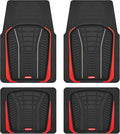 Rubbermaid Car Floor Mats Full Set – Premium All-Weather Car Mat with Brushed Aluminum Inserts, Universal Trim-to-Fit Design, Anti-Slip Backing for Cars, SUVs, Trucks, and Vans