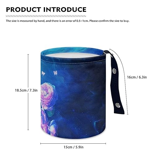 Blue Glowing Butterfly Car Trash Can, Cute Car Trash Bag, Vehicle Trash Can, Multipurpose Trash Bag Hanging, Portable, Collapsible, Waterproof Storage Bag for Cars
