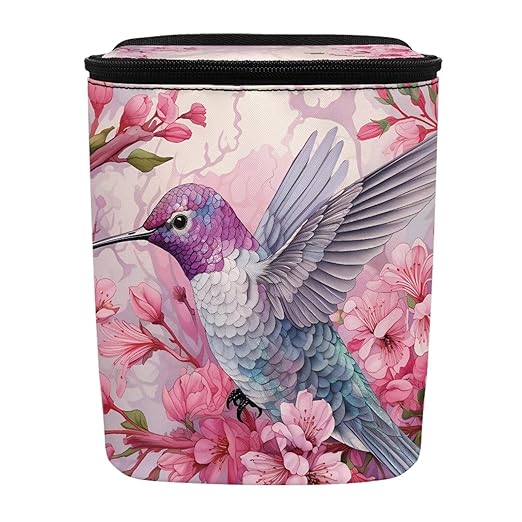 Mini Car Trash Bag Bin Hanging,Hummingbird Vehicle Garbage Bin with Lid,Durable Foldable Car Trash Can Waste Bag for Front Back Seats/Console