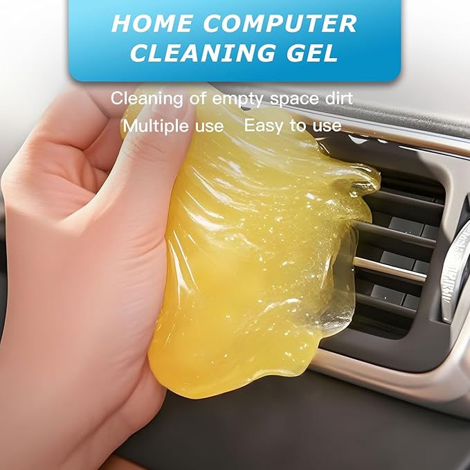 Car Cleaning Gel,Reusable Car Cleaning Putty for Interior Detailing, Car Cleaning Supplies, Auto Detailing Tools, Car Slime for Dust Removal, Car Accessories Interior, Car Cleaning Kit(Yellow, 3.0 OZ)