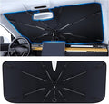PEMOTech Car Umbrella Windshield Sun Shade | Quick-Install Reliable UV Blocker&Heat Shield | Versatile Car Sun Visor | Foldable Sun Blocker | Keep Cool&Protect Interior | Large (61"x32") for Sedan/SUV