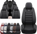 JOJ Car Seat Cover for Traverse Seat Covers for Cars 2009-2026,Leather Waterproof Car Seat Covers Full Set,All Weather Tech Car Seat Protector,8 Seats Black