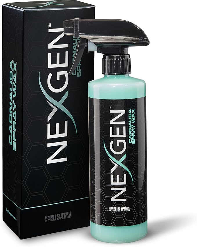 Nexgen Carnauba Spray Car Wax (16oz) - Nano-Polymers & Brazilian Carnauba for UV Defense & Wet-Look Gloss - Instant Car Detailing - Car Cleaning Supplies - Spray wax for Cars, Trucks & More