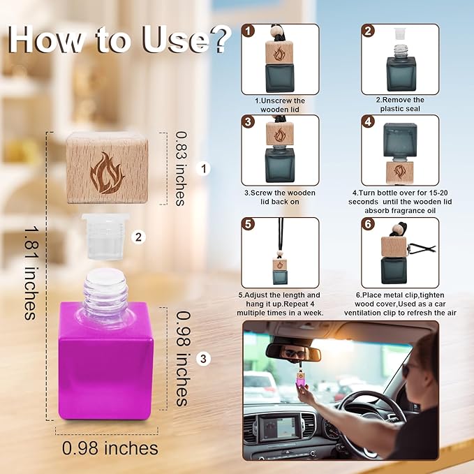 Car Air Freshener Hanging 2 Pack, Vanilla Cream Scent Car Air Fresheners Diffuser, Long Lasting Car Fragrance, Cute Car Accessories for Women