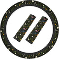 Floral Steering Wheel Cover Elastic Non-Slip Car Steering Wheel Covers with Seat Belt Shoulder Pad for Women Men