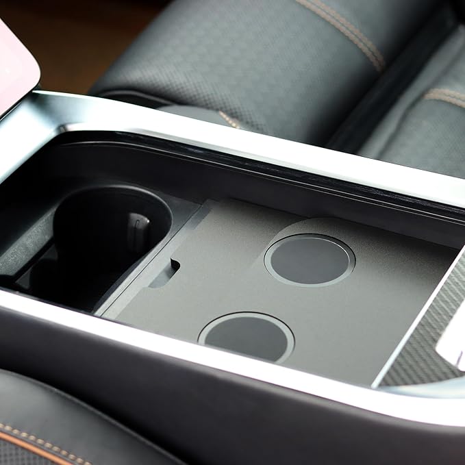 TWRAPS Dual Wireless Phone Charger for Lucid Air 2021-2026, Compatible with MagSafe iPhone 17 16 15 14 - Magnetic Phone Mount Charging Pad, Center Console Accessories