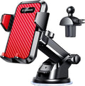 VANMASS 【2026 Strongest & Military-Grade Car Phone Mount 【Patent & Safety】 Ultimate Cell Phone Holder Best Handsfree Dash Windshield Vent for iPhone 17 Pro Max 16 15 Android & Truck Desk Mounts, Red