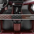 Custom Fit Car Floor Mats for Most Cars, SUVs, Trucks - Waterproof PU Leather All-Weather Floor Liners - Durable Anti-Slip Interior Car Accessories to Protect Vehicle Floors (Brown+Black Beige)