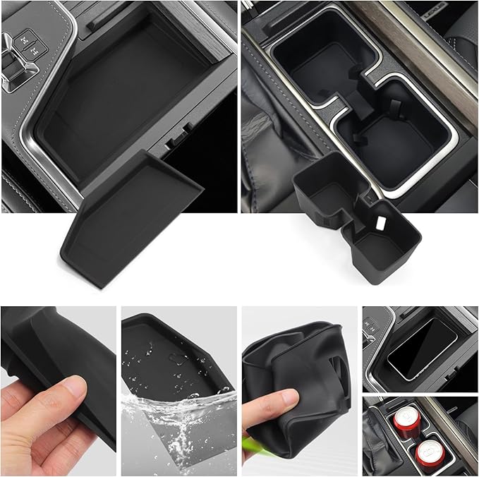 Center Console Wireless Charging Pad + Coaster Fit for Lexus GX550 2024 2025 Non-Slip Protective Mat Interior Accessories