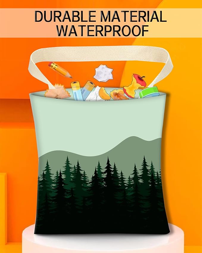 ANKVRP Car Garbage Can, Hanging Car Trash Can Bag for Vehicle, Travelling, Camping, Cute Car Back Seat Organizer, Dark Mountain