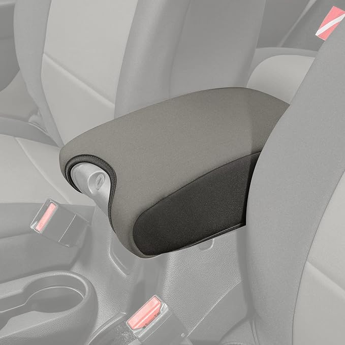 Diver Down Neoprene Center Console Cover - Fits Jeep 2007-2018 JK JKU Wrangler - Cushioned Armrest Cover - Doesn't Burn Your Elbow - Tight Custom Fit - Comfortable Foam Armrest Pad (11-18 Grey)