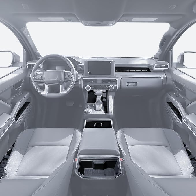 bgucar Interior Silicone Liner Insert Custom Fit for Tacoma 2024-2026, Silicone Organizer Tray for Tacoma Gen 4th Double Cab only - Fully Covered - for Tacoma Accessories