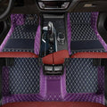 Custom Personalized Floor Mats for Cars，Luxury Full Coverage All Weather Car Floor Mats，Anti-Slip Leather Car Mat Set ，Custom Floor Mats for 99% of Cars, Trucks & SUVs (3D Purple and Black)