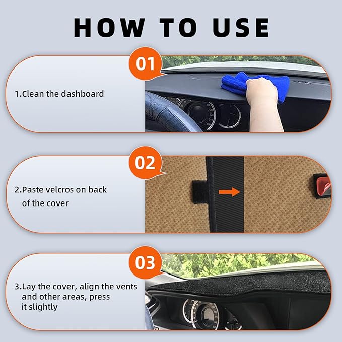 KEYOOG Dashboard Cover Dash Mat Fit for to-yota Tacoma 2023-2016 (Without HUD Models),Car Dash Board Mat Anti-Glare Carpet,Non-Slip Pad Sunshield Protector (Black)