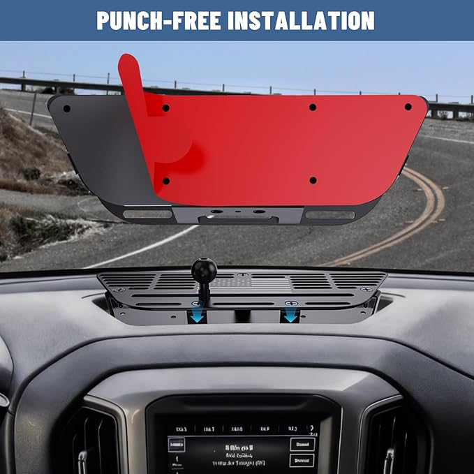 Dash Platform Phone Mount Compatible with 2019 2020 2021 2022 2023 2024 2025 Chevy Silverado & 2019-2021 GMC Sierra 1500 Accessories Metal Cell Phone Holder