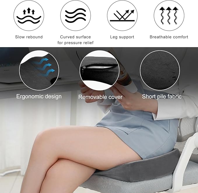 Car Seat Cushion, Memory Foam Cushion for Tailbone Pain & Sciatica Relief, Ergonomic Seat Cushion Comfortable Chair Relief Pillow for Car Office Wheelchair, car Accessories (Gray)