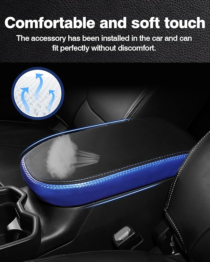 Autorder Center Console Cover for 2019-2022 2023 2024 2025 Toyota RAV4 Accessories Armrest Cover Anti-Scratch Middle Console Pad Leather Armrest Protector