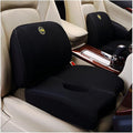 Heightening Wedge Car Seat Cushion Pad for Driving with Comfort Memory Foam, Curved Design Closely Adheres to The Lumbar Spine and Buttocks, Relieving Fatigue Broader Vision (Cushion Set,Black)