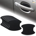 8 Pcs Car Door Handle Cup Scratch Protector, Durable TPU Carbon Fiber Door Bowl 3D Sticker, 3.74''×3.93'' Universal Doors Handle Protectors for Most Vehicles (Medium-Black)