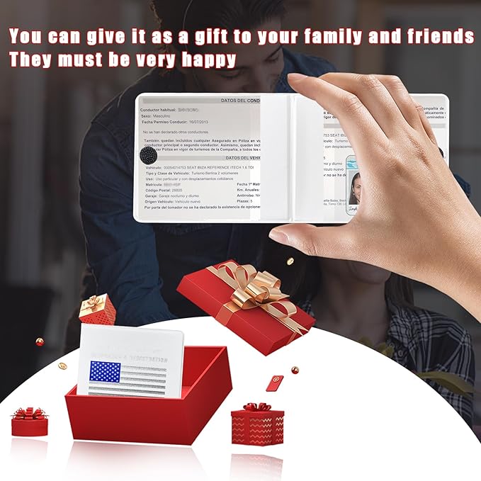 Ziciner Car Registration Insurance Holder, 2Pack Essential Auto Card Document Glove Box Organizer with Touch Fastener, Vehicle Interior Accessories Perfect for Most Car, Truck, SUV (White/Blue Flag)