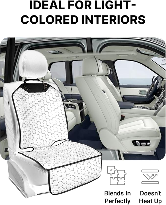 Owleys Premium Leather Car Seat Protector for Child Car Seat Cover from Dirt Scratches (2pc White)